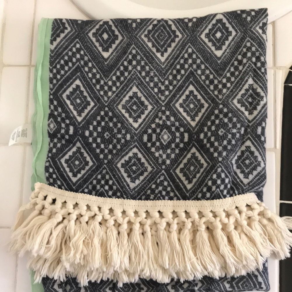 J Crew Printed Tassel Scarf
